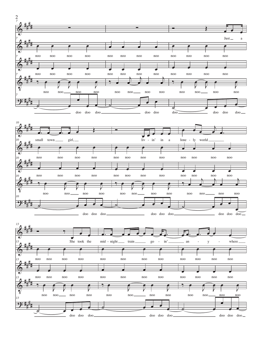 Don't Stop Believin' 4-Part scores gallery preview page 2