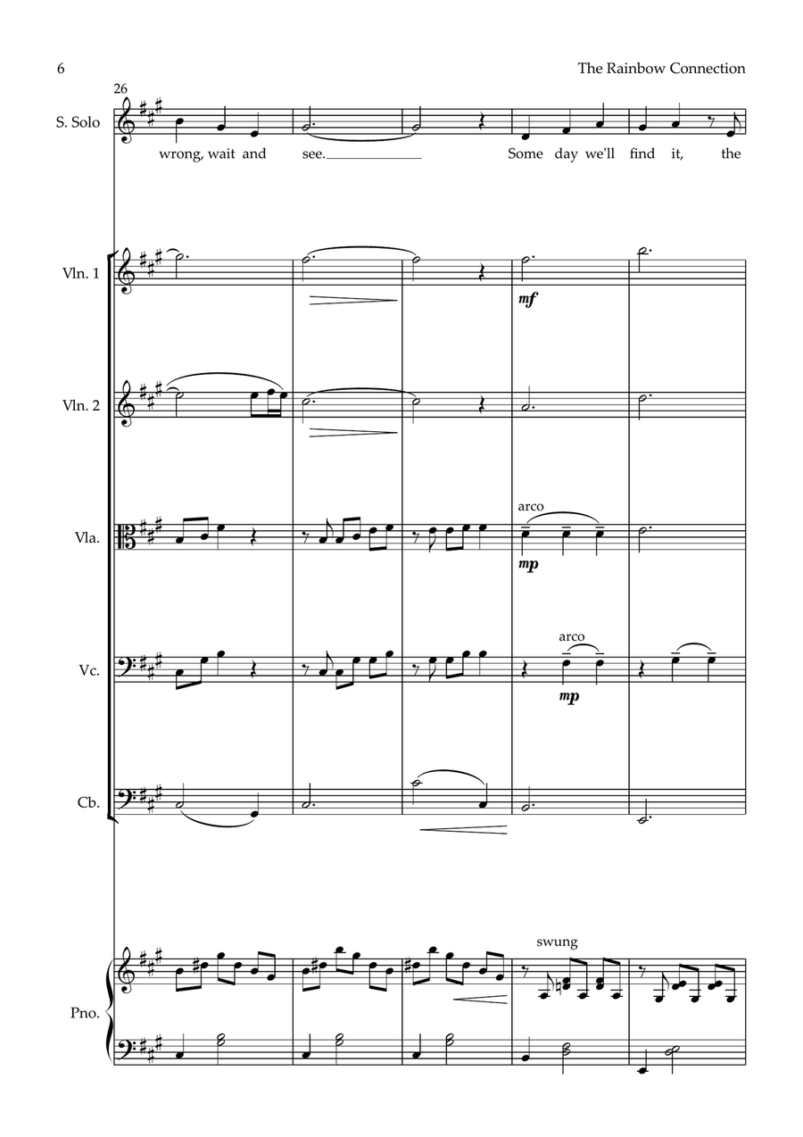 The Rainbow Connection Large Ensemble scores gallery preview page 6