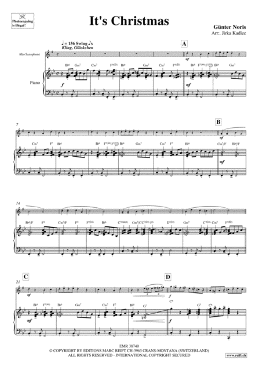 It's Christmas Alto Saxophone scores gallery preview page 3
