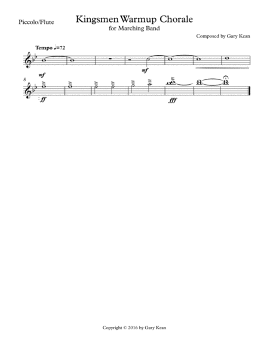Kingsmen Warmup Chorale for Marching Band Marching Band scores gallery preview page 3