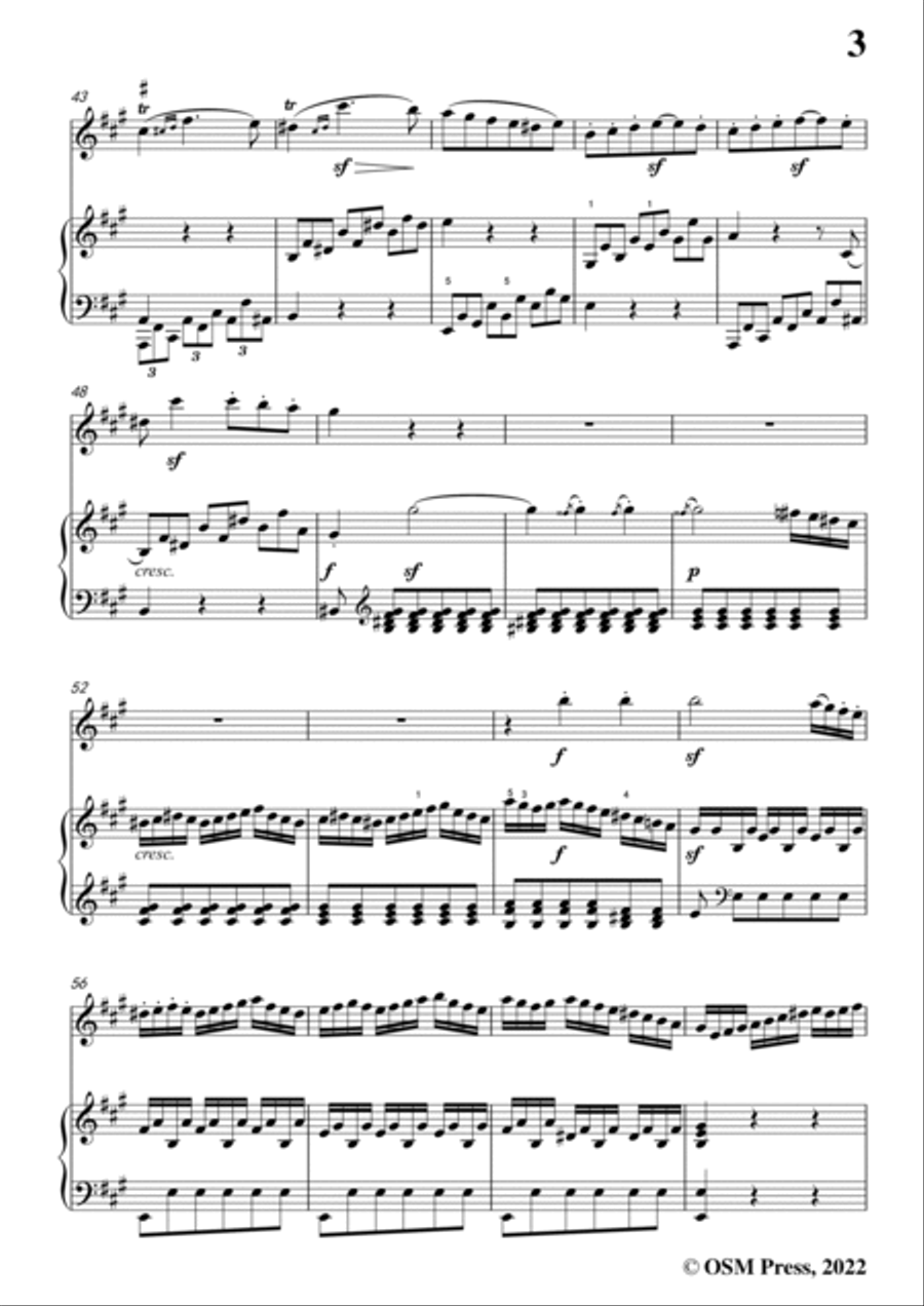 Beethoven-Violin Sonata No.6 in A Major,Op.30 No.1,for Violin and Piano Violin Solo scores gallery preview page 5