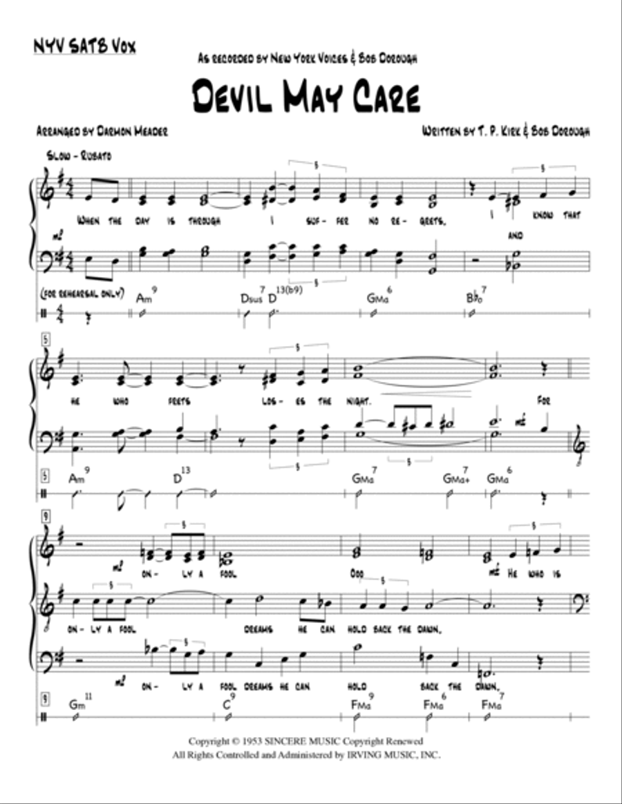 Devil May Care 4-Part scores gallery preview page 4