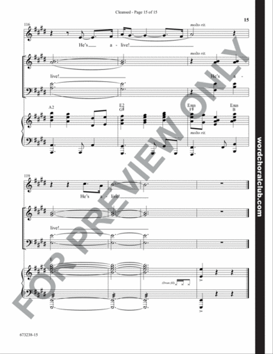 Cleansed - Anthem 4-Part scores gallery preview page 15