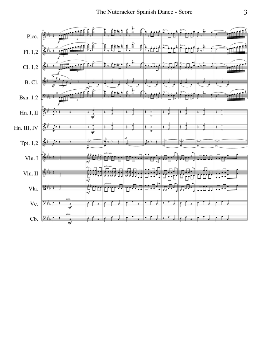 Spanish Dance from The Nutcracker for Full Orchestra Full Orchestra scores gallery preview page 3