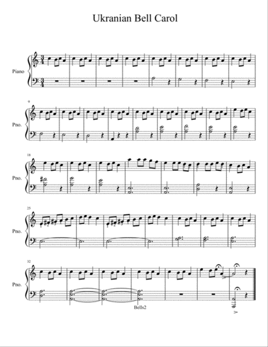 Ukranian Bell Carol Small Ensemble scores gallery preview page 1