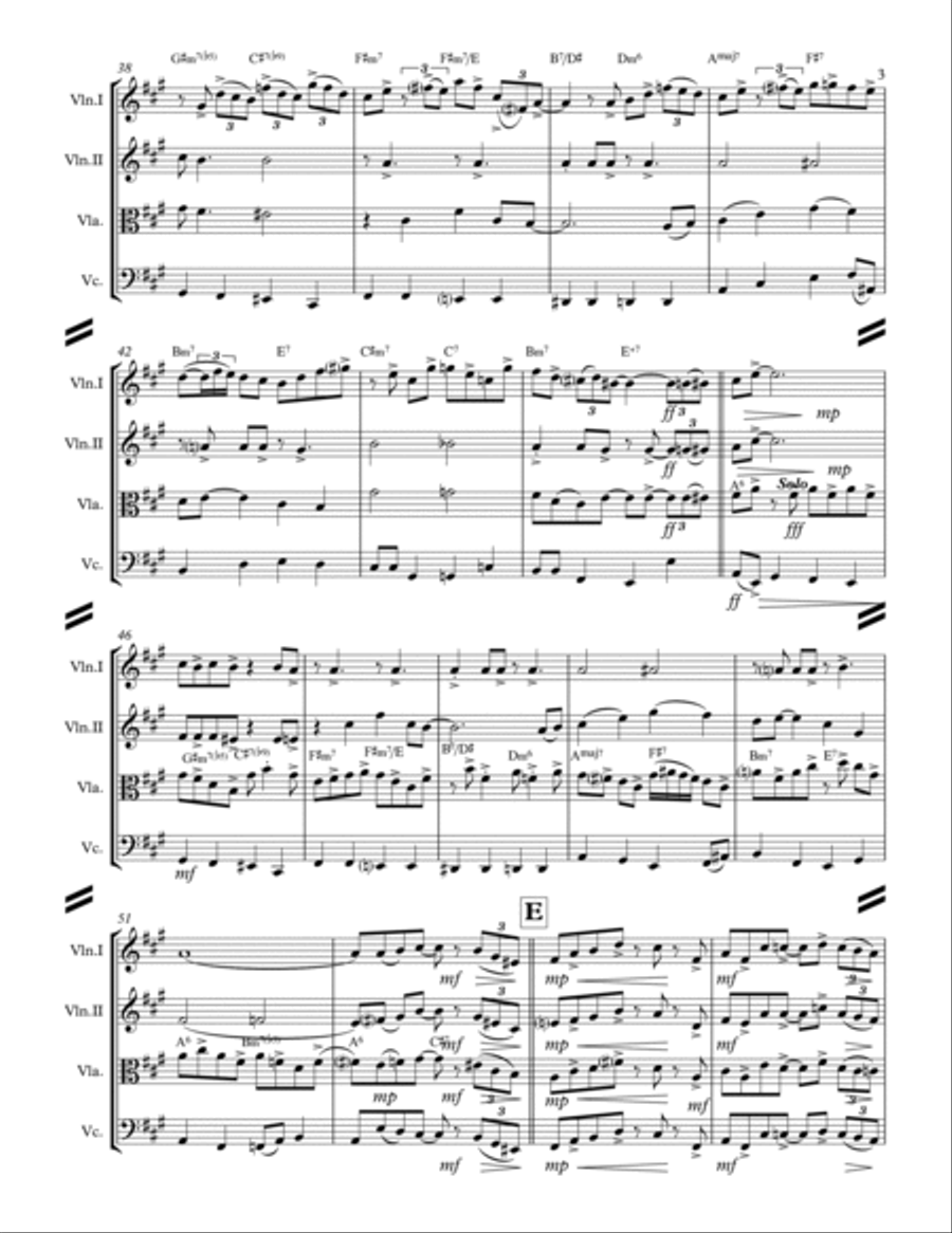 Georgia On My Mind String Quartet scores gallery preview page 4