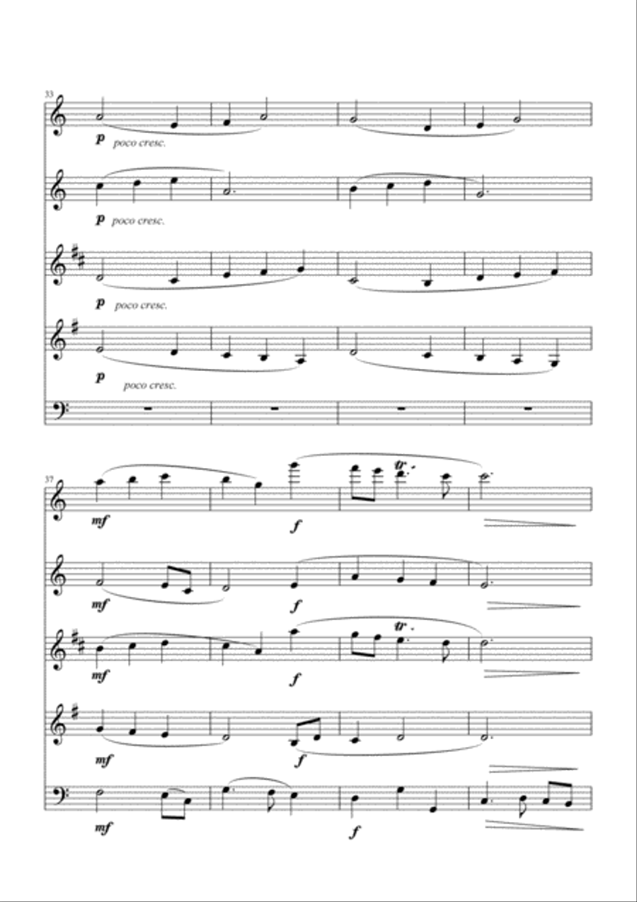 Menuett in A minor Woodwind Quintet scores gallery preview page 5