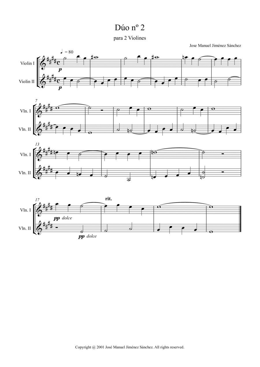 Dúos nº2 y nº3 para 2 violines String Duet scores gallery preview page 1