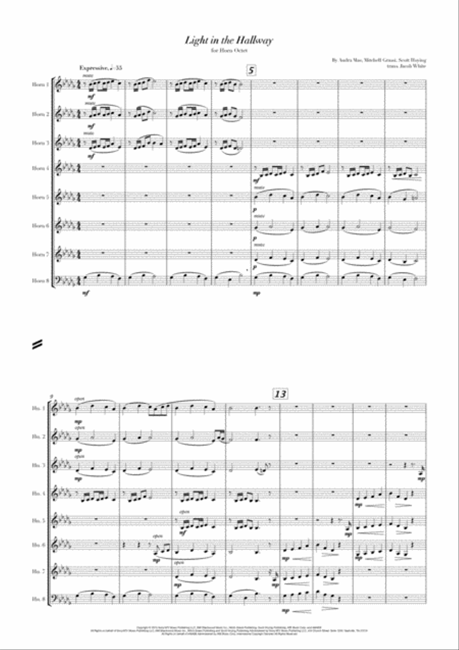 Light In The Hallway Horn scores gallery preview page 2