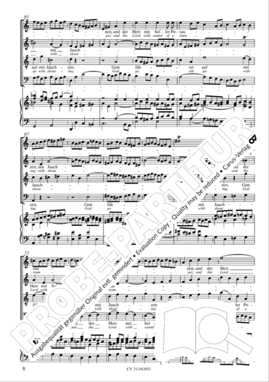 God goeth up with shouting (Gott fahret auf mit Jauchzen) 4-Part scores gallery preview page 9