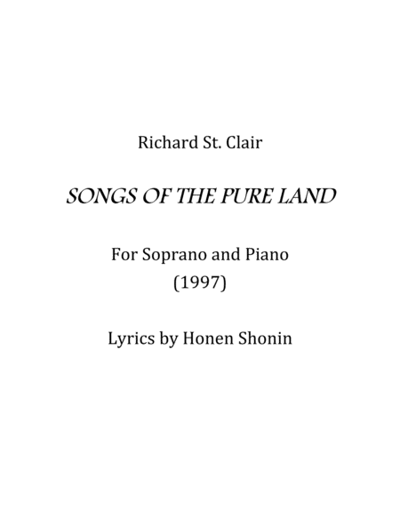 Songs of the Pure Land for Soprano and Piano image number null