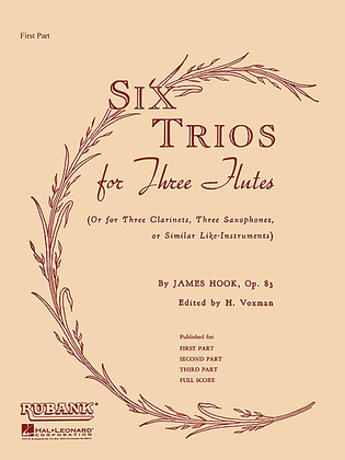 Book cover for Six Trios for Three Flutes, Op. 83
