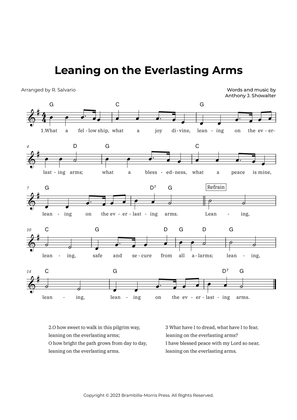 Book cover for Leaning on the Everlasting Arms (Key of G Major)