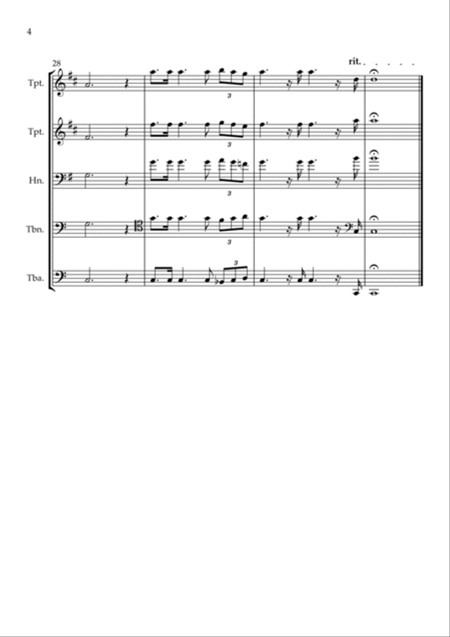 Easy Fanfare, Op. 94 (Brass Quintet) by Vidas Pinkevicius (2022) Brass Quintet scores gallery preview page 4