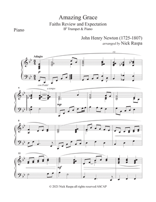 Book cover for Amazing Grace (Bb Trumpet & Piano) - Piano part