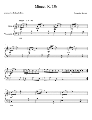 Minuet for violin & cello (K. 73b)
