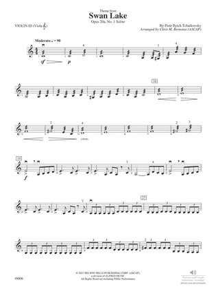 Theme from Swan Lake: 3rd Violin (Viola [TC])