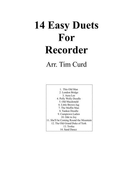 14 Easy Duets For Recorder image number null