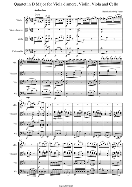 Quartet for Viola d'amore, Violin, Viola and Cello image number null