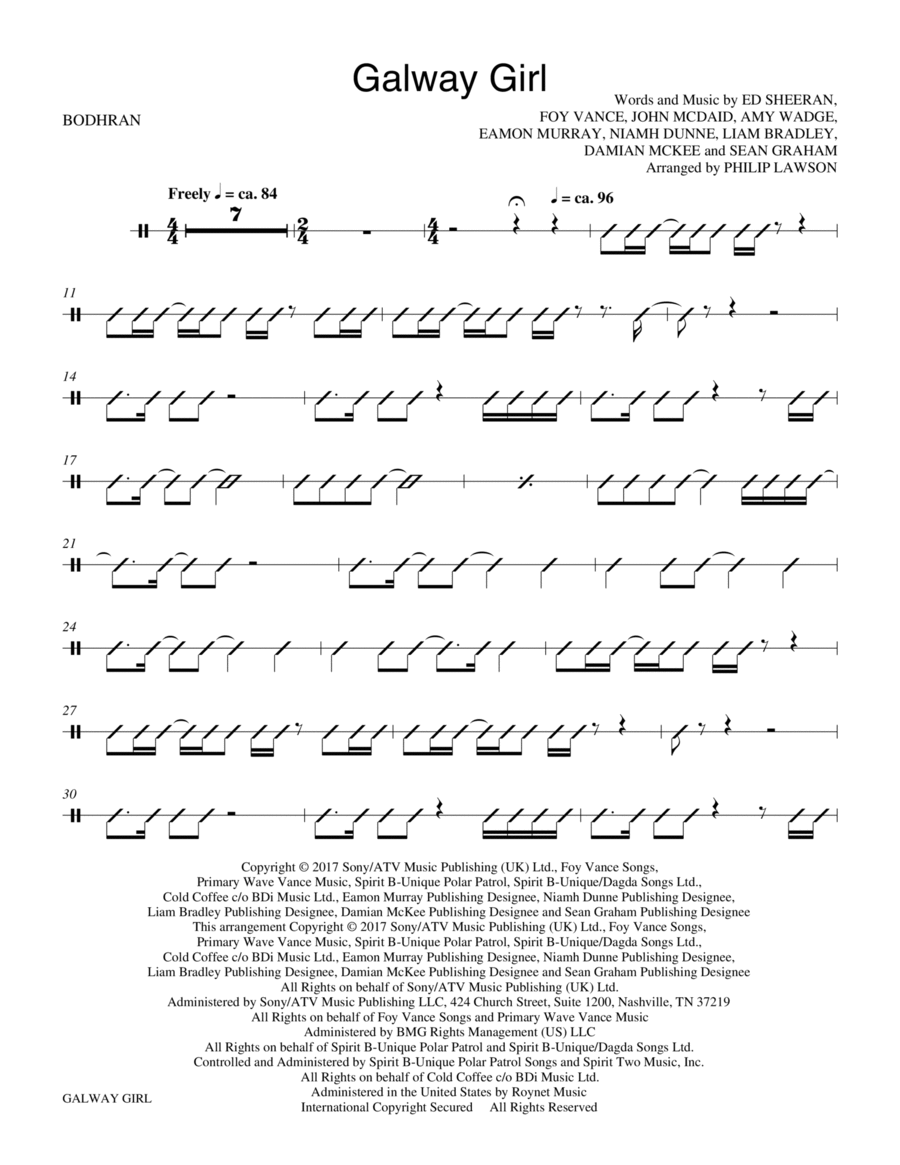Galway Girl - Bodhran Choir scores gallery preview page 1