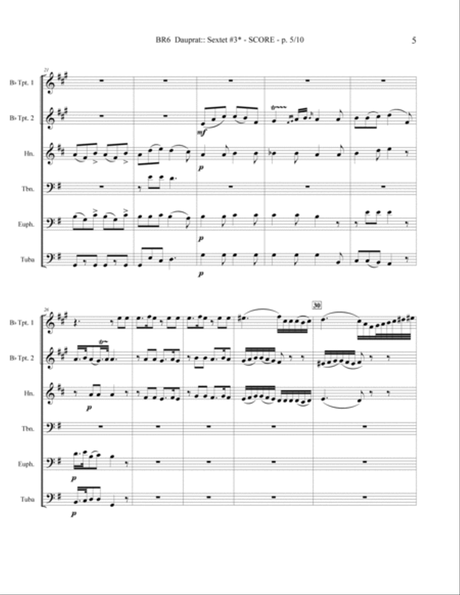 SEXTET #3 in E Minor Brass Ensemble scores gallery preview page 5