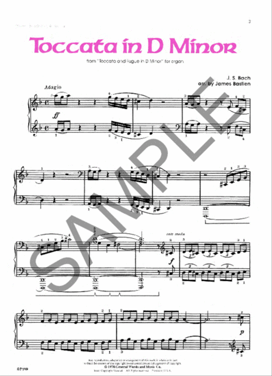 Toccata in D Minor Piano Method scores gallery preview page 2