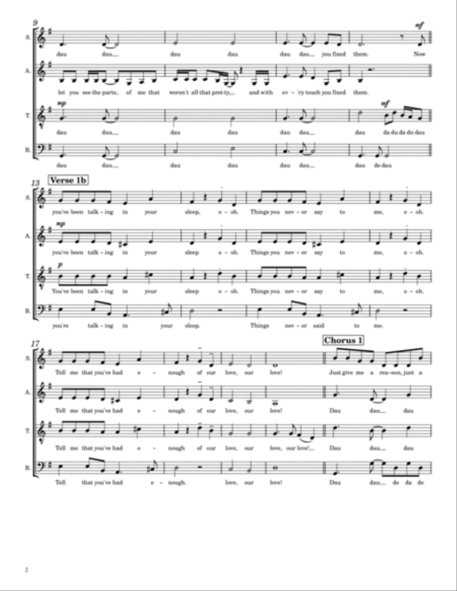 Just Give Me A Reason A Cappella scores gallery preview page 2