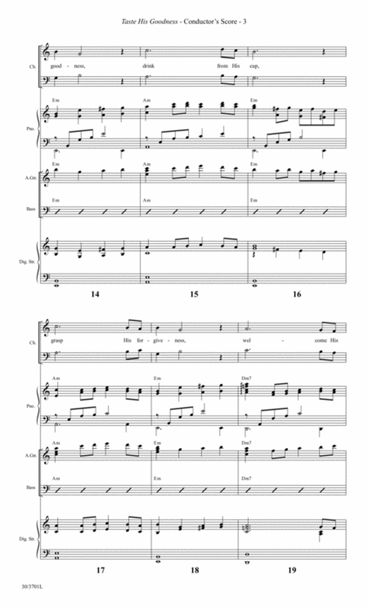 Taste His Goodness - Rhythm Score and Parts