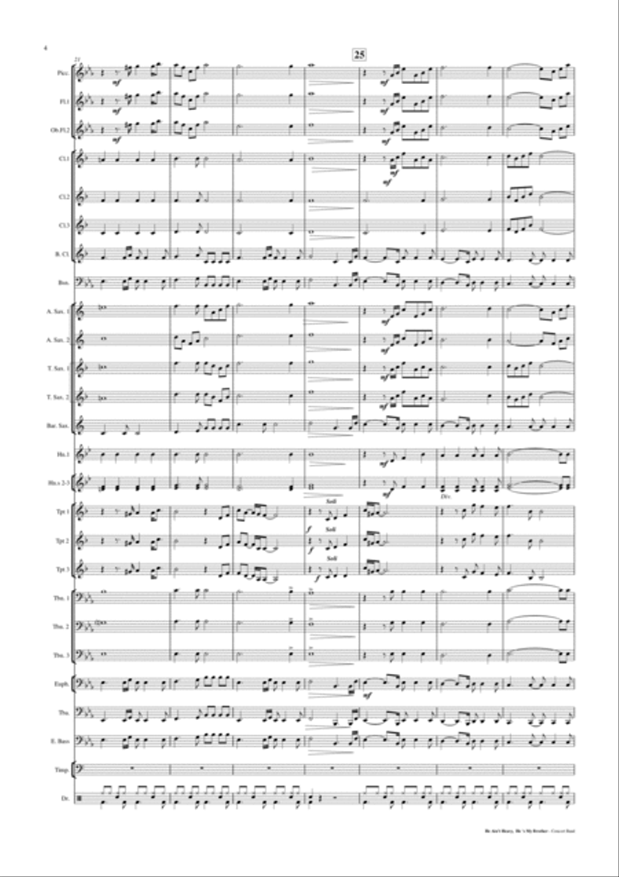 He Ain't Heavy, He's My Brother Concert Band scores gallery preview page 5