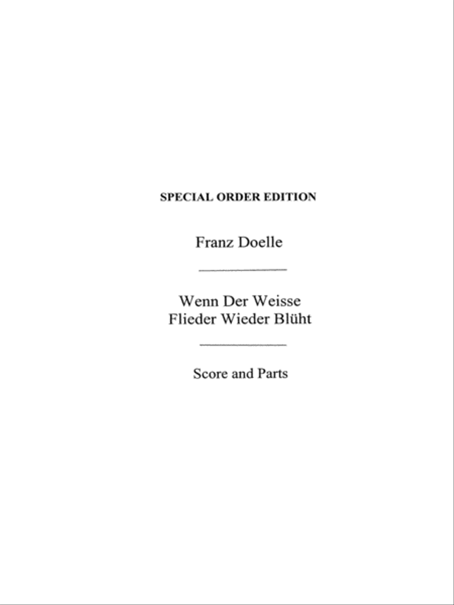 Franz Doelle: Wenn Der Weisse Flieder Wieder Bluht Orchestra scores gallery preview page 1