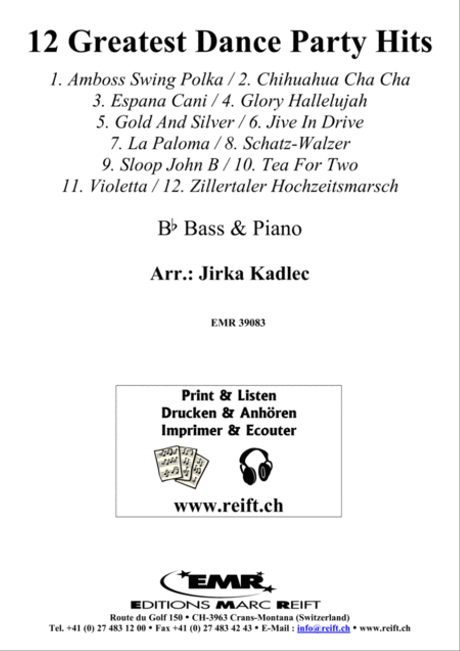 12 Greatest Dance Party Hits Piano Accompaniment scores gallery preview page 1