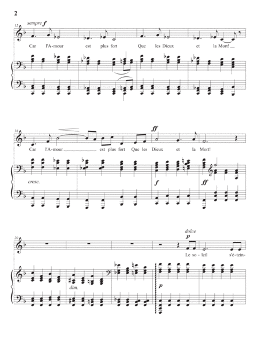 SAINT-SAËNS: Aimons-nous (transposed to F major) Voice scores gallery preview page 3