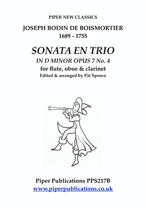 Book cover for BOISMORTIER SONATA EN TRIO FOR FLUTE, OBOE & CLARINET