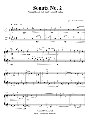 Book cover for Loeillet: Sonata No. 2 for Alto Flute Duo