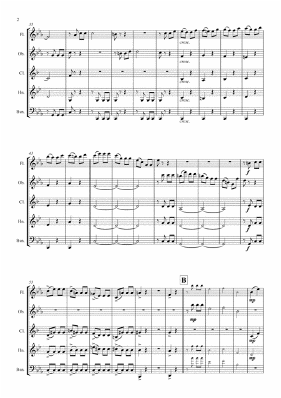 Beethovens 5th Symphony - 1st Movement - Wind Quintet Woodwind Quintet scores gallery preview page 2