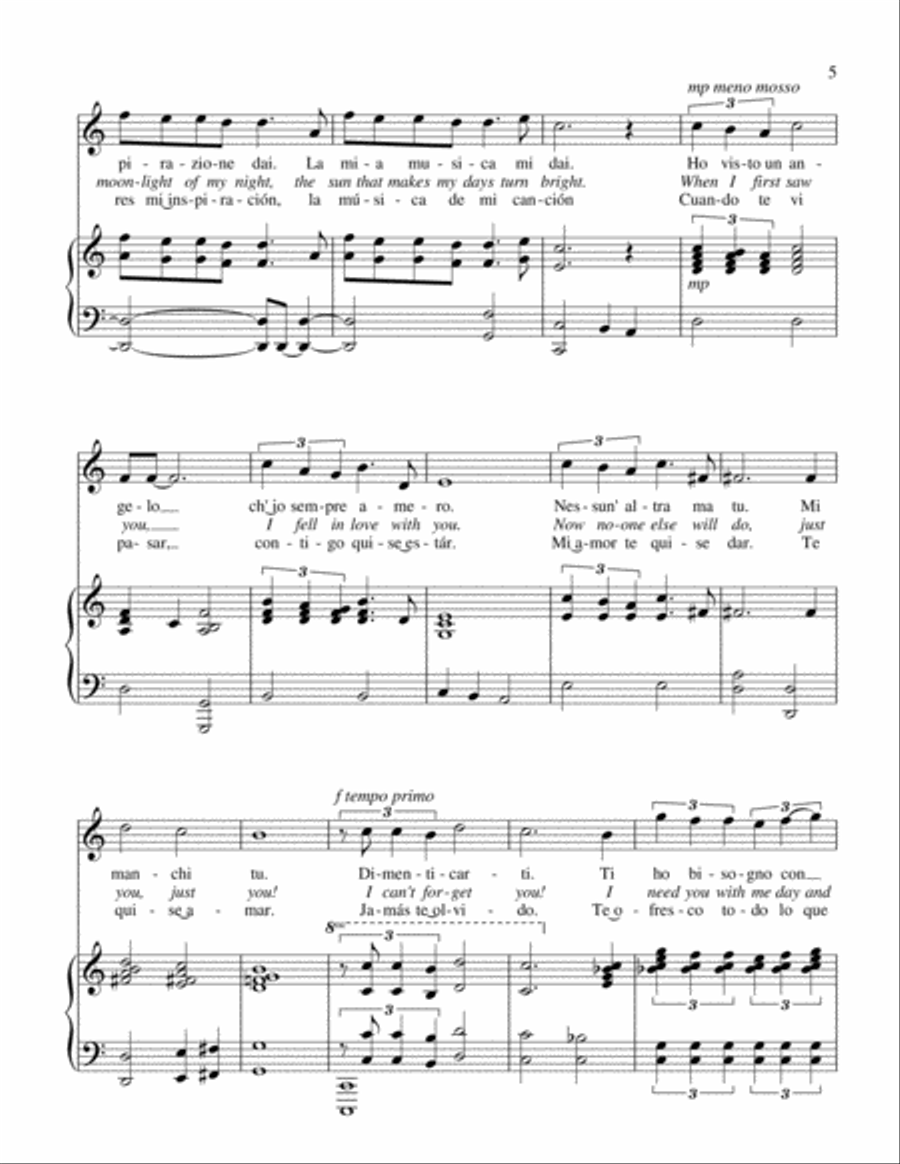 DIMENTICARTI NON POSSO High Voice scores gallery preview page 5