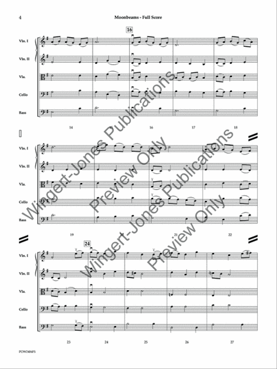 Moonbeams (Score) String Orchestra scores gallery preview page 5