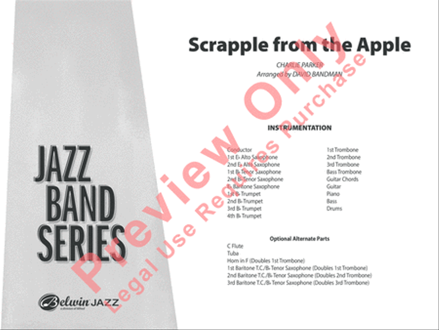 Scrapple from the Apple Jazz Ensemble scores gallery preview page 2