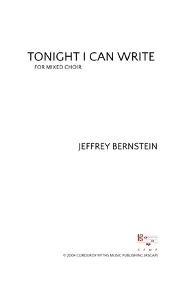 Tonight I Can Write