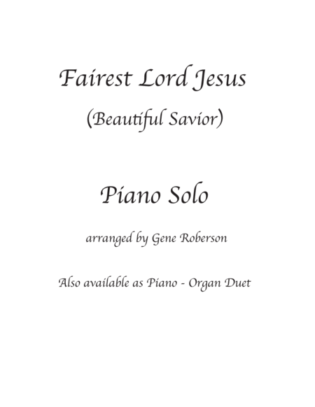 Fairest Lord Jesus Piano Solo image number null