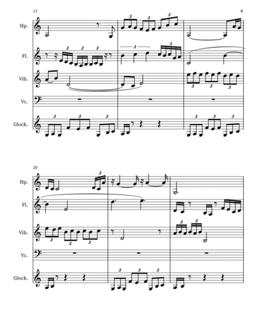 Ambrosia 50 for Harp, Flute, 'cello, Pitched Percussion