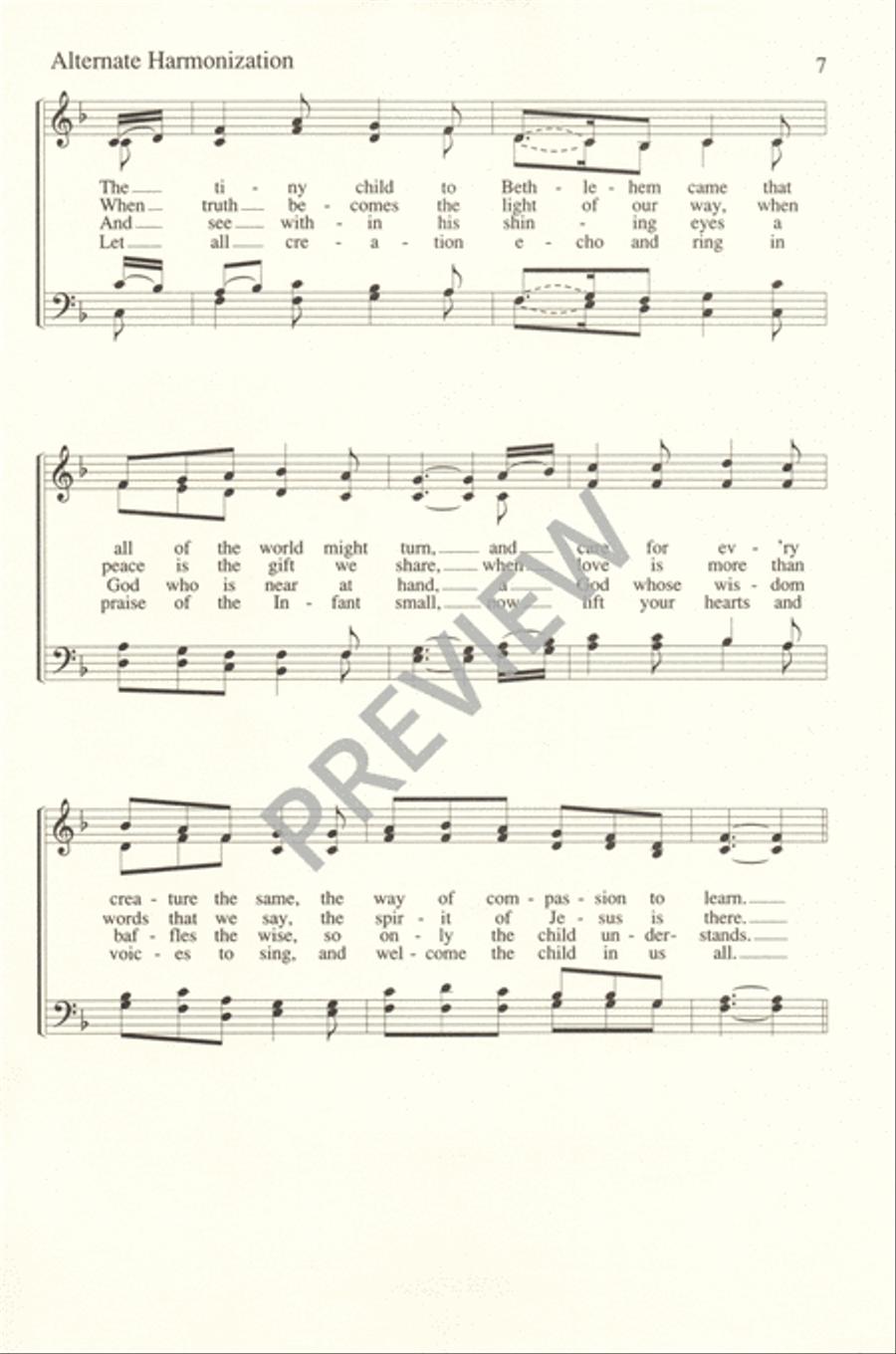 The Tiny Child to Bethlehem Came 4-Part scores gallery preview page 8