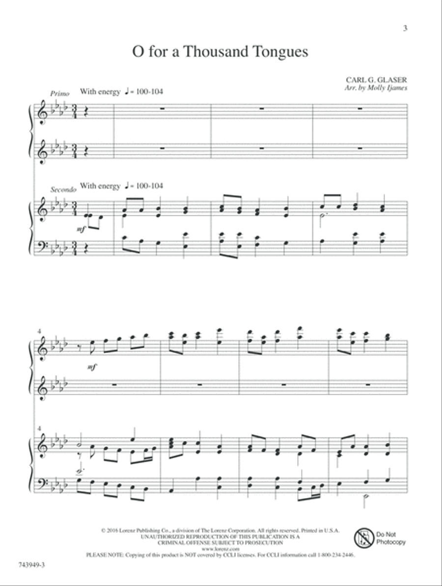 The Glories of My God and King (Digital Delivery) Piano Duet scores gallery preview page 3