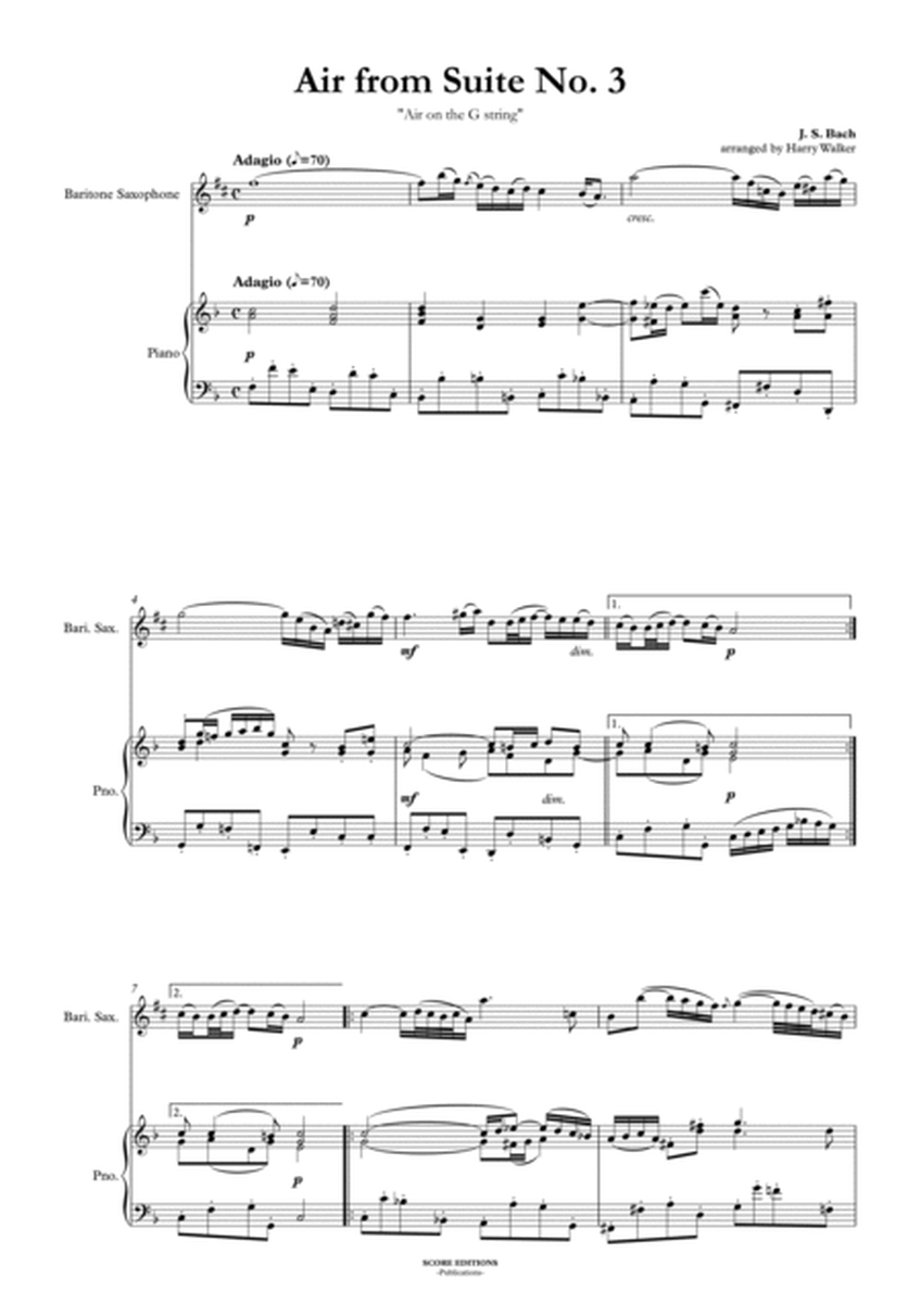 Bach Air from Suite No.3 (for Baritone Saxophone and Piano) image number null