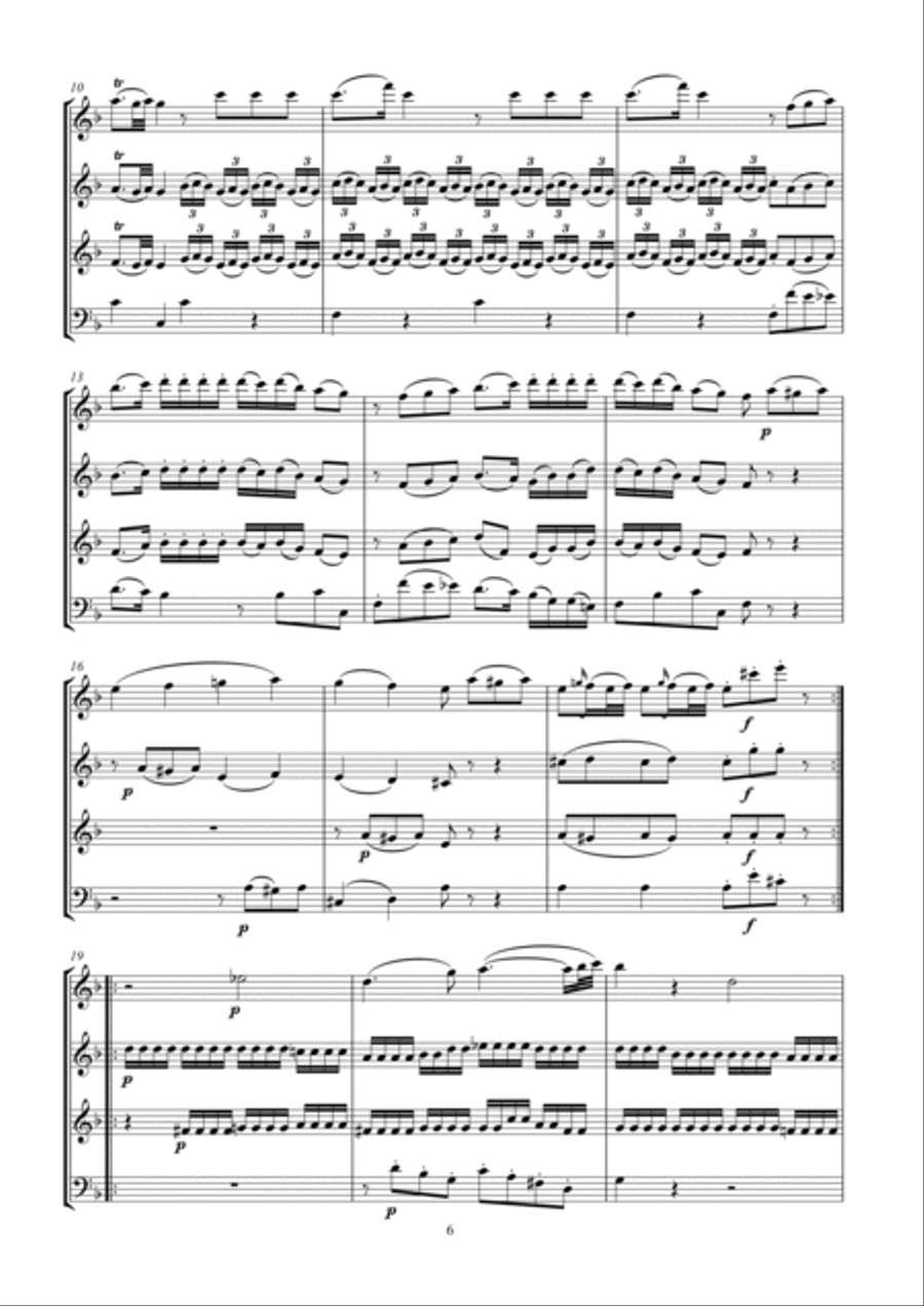 Mozart Quartet KV 158 arr. Woodwind Quartet Woodwind Quartet scores gallery preview page 6