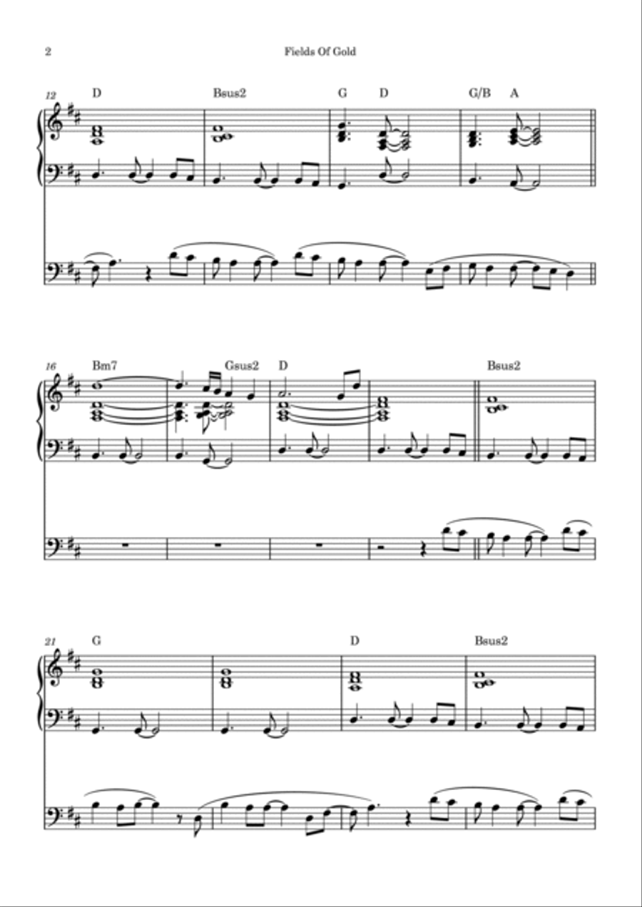 Fields Of Gold Fields Of Gold Piano scores gallery preview page 2