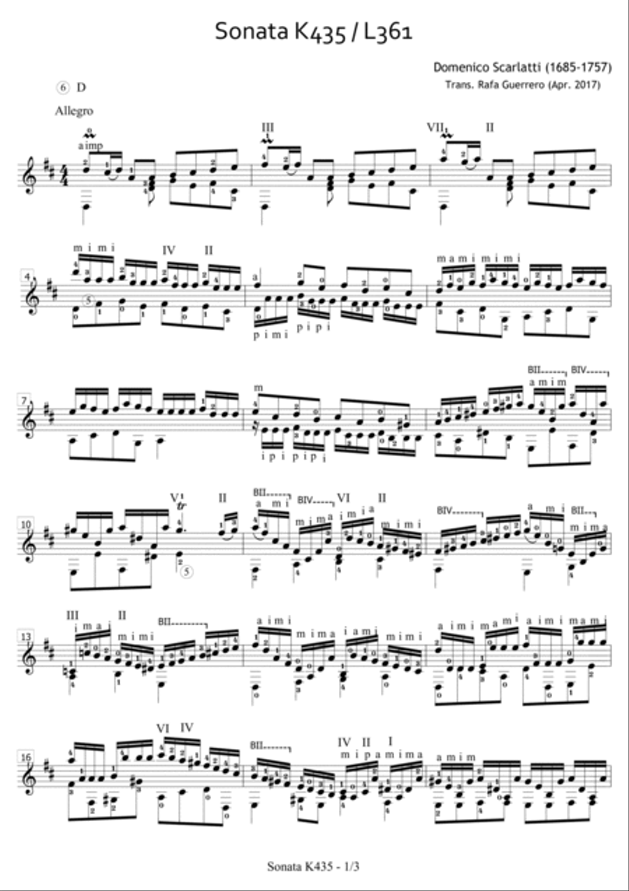 Sonata K435 / L361 Acoustic Guitar scores gallery preview page 2