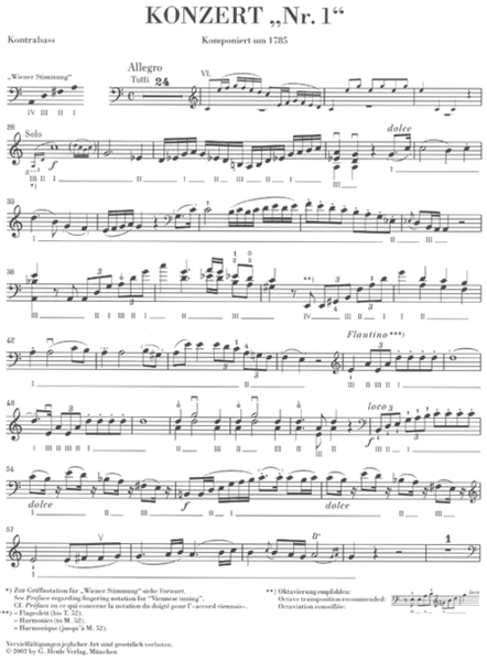 Concerto No. 1 for Double Bass and Orchestra (with Violin obbligato)