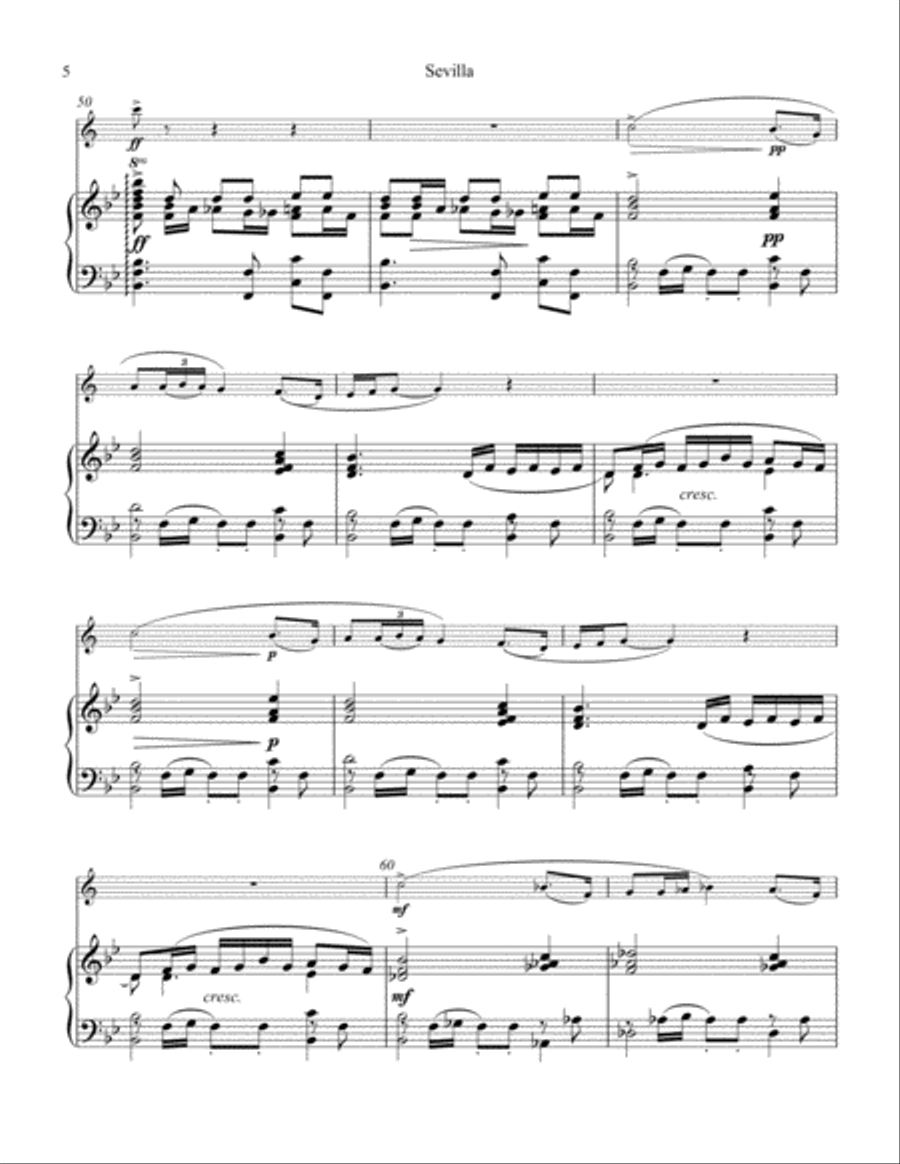 Sevilla Op. 47 No. 3 for trumpet and piano Trumpet Solo scores gallery preview page 6