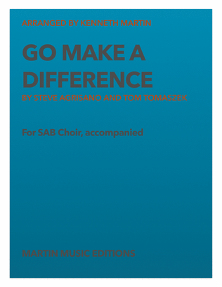 Book cover for Anthem for Sacred Youth Choir - "Go Make A Difference"
